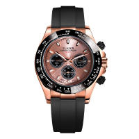 Reloj De Pulsera Masculino PLADEN Con Cronógrafo Resistente Al Agua Y Luminoso Correa De Goma Estilo Clásico De Negocios Para Caballeros - details 2