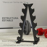 SPORTNOW Estante para Mancuernas de 5 Niveles Soporte de Almacenamiento para Mancuernas de Acero para Entrenamiento en Gimnasio Hogar Carga 100 kg 35x33x66 cm Negro - details 5