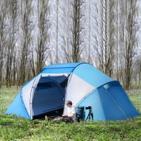 Outsunny Tienda de Campaña Familiar para 4-6 Personas Tienda Camping Plegable con Bolsa de Transporte Impermeable para Playa Parque 430x240x170 cm Azul y Blanco - details 1