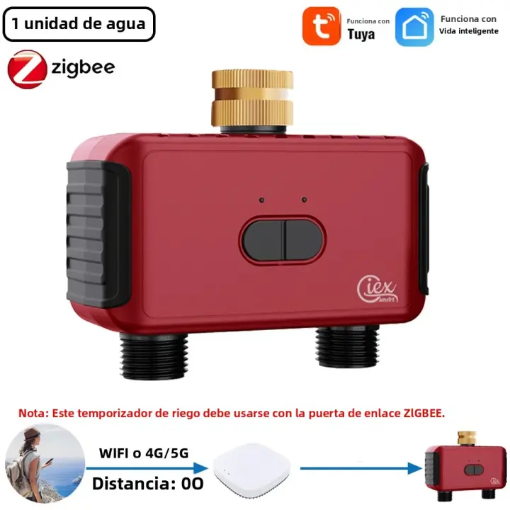 Controlador De Riego Automático WiFi Zigbee Con 2 Zonas Timer Para Jardín Sistema De Rociado Por Goteo Y Válvula Inteligente Smart Life Tuya - 1