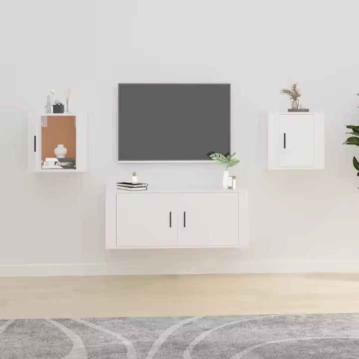 vidaXL Muebles para TV de pared 2 uds blanco 40x34,5x40 cm - 1
