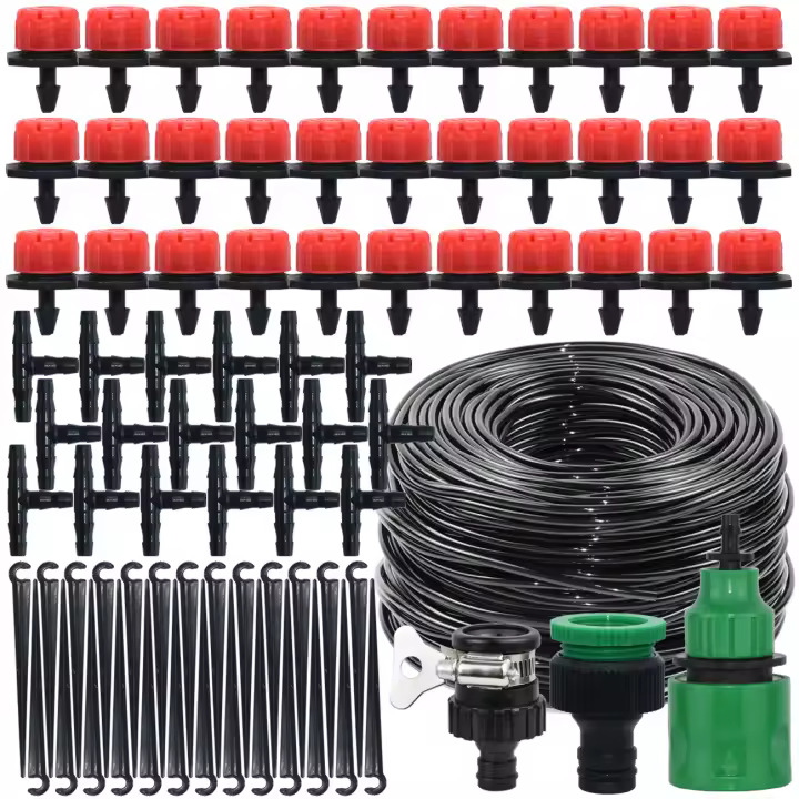 Sistema De Riego Por Drip Automático KESLA Para Jardín 15-25M 1/4 Kit De Riego DIY Para Bonsái Y Estufa Material Plástico - 1