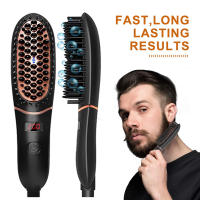 Cepillo De Pelo Cerámico Eléctrico PTC Peine Calentador De Barba Portátil Herramientas De Estilo Máxima Temperatura 240 °C Secado Seco Y Húmedo - details 0