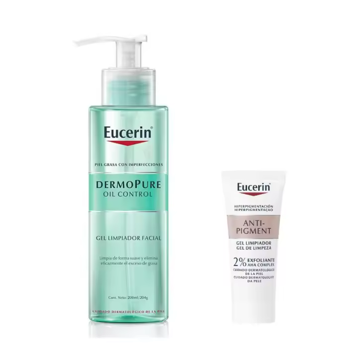 Eucerin Dermopure Oil Control Gel Limpiador Facial 400 ml + Regalo Anti-Pigment Gel Limpiador 20 ml - 1