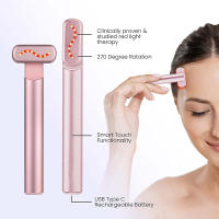 Dispositivo De Levantamiento Facial EMS Microcorriente Con Lámpara Roja Y Masajeador De Ojos Y Cuello Para Rejuvenecimiento De Piel Y Antiarrugas Recargable USB - details 1