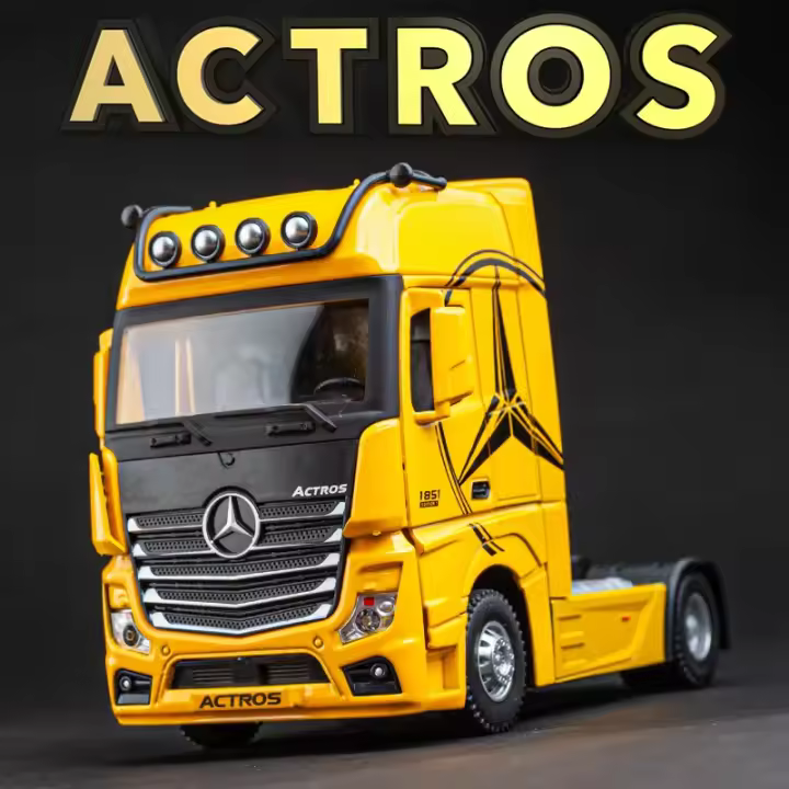 Modelo De Camión Mercedes-Benz ACTROS 1:36 Con Sonido Y Luz Coche De Acción Para Niños Juguete Colección C209 Metal Sin Batería - 1