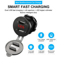 Cargador USB Voltímetro Enchtek de Coche 4.2A con Enchufe para Llanta Doble Carga Rápida LED 12V/24V - details 1