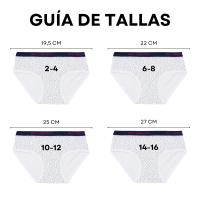 Don Algodon | Pack 6 Braguitas Niña Rayas y Puntitos | Algodón Suaves y Cómodas - details 0