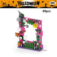 Juego De Bloques DIY De Halloween Con Cabeza De Calabaza Y Fantasma Para Decoración De Hogar Juguetes Educativos Para Niños Regalos De Festivales Tamaño Pequeño Material ABS Compatible Con Lego - details 10