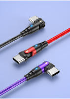 Cable Type C Rojo USLION 180 Grados Rotación 3A Carga Rápida Para Samsung Xiaomi Cable De Datos USB C Adaptador Cargador - details 7