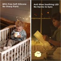 Lámpara De Noche LED De Silicona En Forma De Pato Durable Iluminación Suave Para Dormitorio Luz De Mesa Recargable Decorativa - details 9