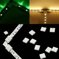 Conector De Esquina RGB LED 10mm 4pin En Forma De L Para Tiras De Luz LED 5050 3528 Angulo De 90 Grados IP20 Sin Soldar - details 0