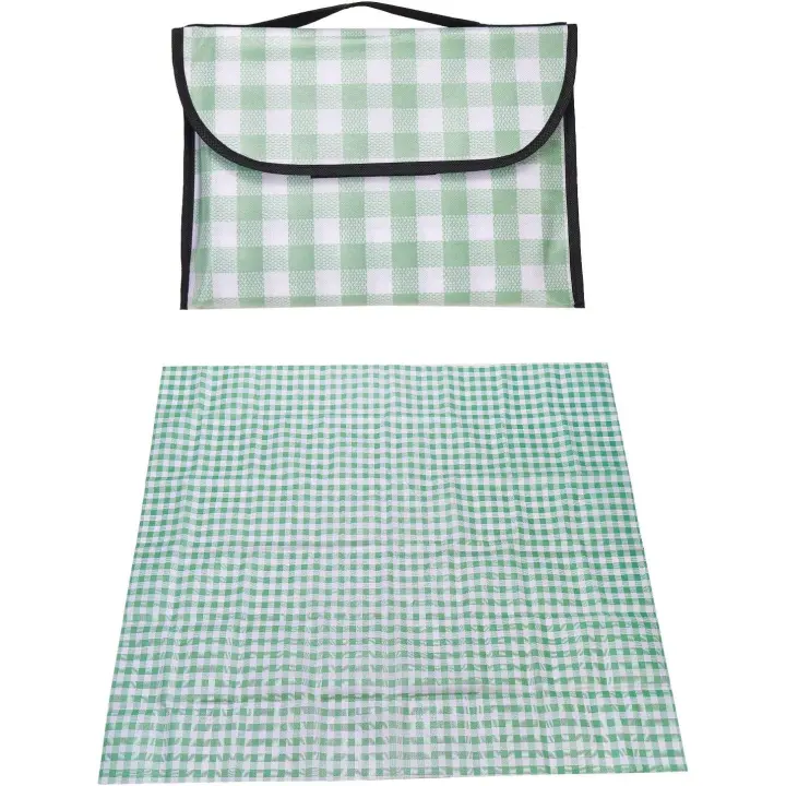 Manta de picnic plegable, impermeable y resistente a la arena, práctica y práctica, ideal para playa, camping, senderismo, viajes y picnic (verde, 150 x 180 cm). - 1