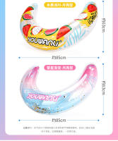 Nuevo inflable transfronterizo de PVC con lentejuelas en el agua, círculo de mentira con gradiente, engrosado en forma de luna, círculo flotante para axilas de adultos - details 2