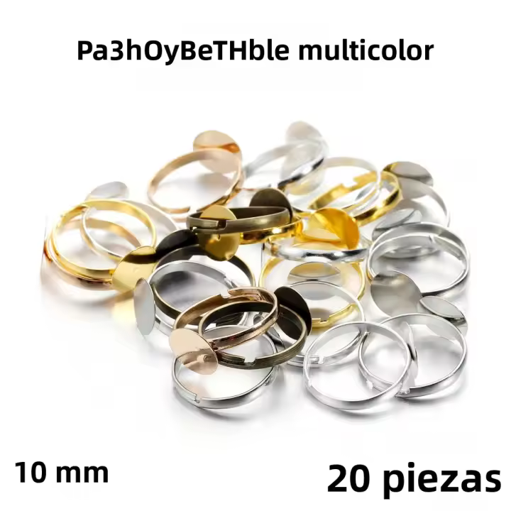 Anillos Blancos Metálicos Ajustables Para DIY 20-40Pcs/lot 7-10mm Suministros Para Fabricación De Joyas Accesorios De Encaje - 1