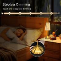 Lámpara De Mesa LED Cristal Dimmer Recargable Luz Nocturna Para Lectura Cama Dormitorio Decoración Retro Hotel Bar - details 5