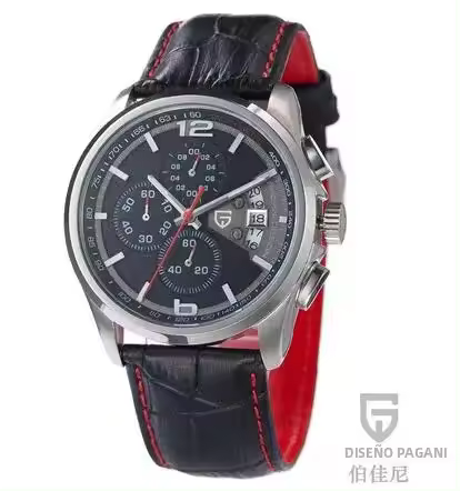 Reloj De Cuarzo Para Hombre PAGANI DESIGN Marca De Lujo Moda Militar Con Correa De Cuero Resistente Al Choque Y Agua Calendario Completo Múltiples Tiempos - 1