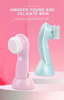 Limpiador facial eléctrico tres en uno, cepillo de limpieza facial con masaje giratorio multifunción, dispositivo de limpieza facial para limpieza de poros y espinillas, rosa - details 0