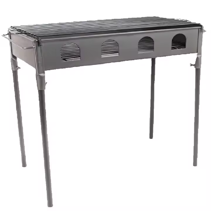 BARBACOA DE CARBON SUPER GRANDE ARTESANAL HIERRO NEGRA ALTA RECTANGULAR 33X66CM,ALTA 60CM,CM,fespu - 1