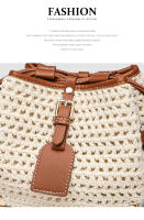 Nuevo bolso de paja, bolso de cubo de fantasía para vacaciones, bolso tejido de moda de verano para mujer, bolso bandolera pequeño - details 1