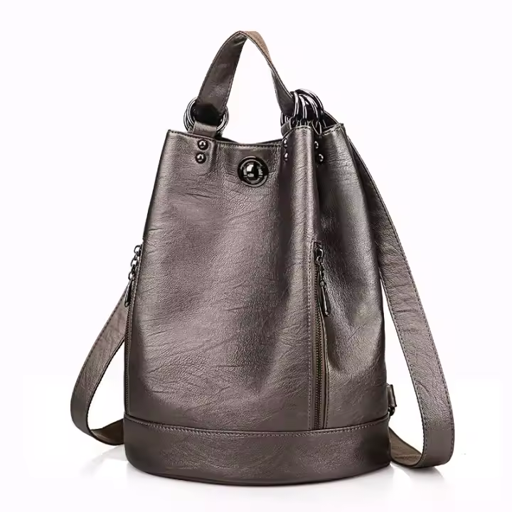 Bolsos de Cuero PU para Mujer, Bandolera informal, Brand Media, Antirrobo, Italianos - 1