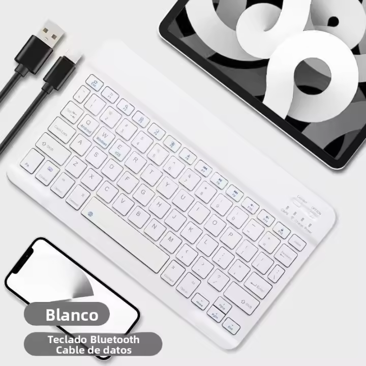 Teclado Inalámbrico Bluetooth Para Tableta 78 Teclas Recargable Diseño Compacto Y Portátil Compatible Con iOS Y Android - 1