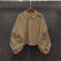 ZANZEA Camisa Elegante Para Mujer Con Manga Larga Y Forma De Lámpara Estilo Casual Con Botones Cuello En V Tunicas Sueltas Para Oficina - details 1
