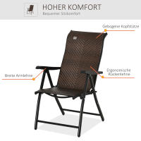 Sillón con respaldo regulable en 7 posiciones para Jardín Balcón Terraza 58x71x111 cm - details 3