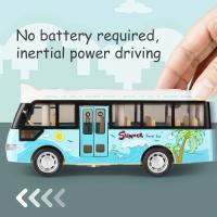 Juguetes De Autobús Escolar Con Sonido Y Luz Coches De Metal Fundido a Presión Potenciados Por Fricción Regalo Para Niños - details 3