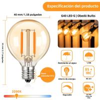 Luces De Cadena LED G40 Para Decoración Exterior Bombilla De Vidrio Amarillo 1.5W Dimmable Para Patio Fiesta Calle Jardín IP44 Impermeable - details 2