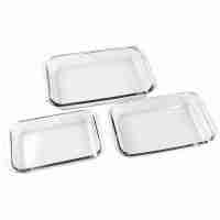 Almalux® Set 3 Bandejas Vidrio Borosilicato Ovaladas 0.7L 1.6L 2.4L Horno Microondas Congelador Lavavajillas 560ºC - details 2