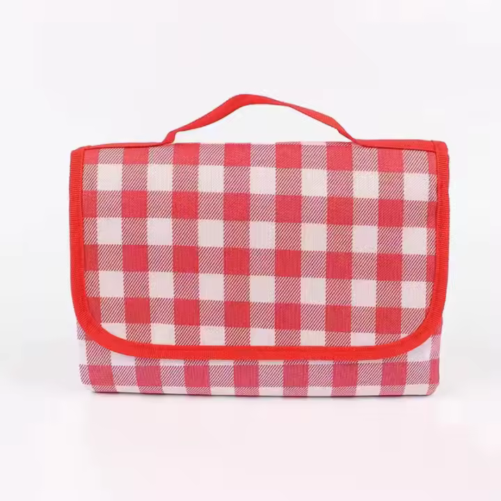 Manta de picnic, Tapete de Playa Rojo, Manta de picnics waterproof de 200x200 cm manta de picnics plegable con ASAS para Playa, camping y Parque, adecuada para 3-8 personas, yo uso en interiores. - 1