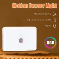 Lámpara Nocturna LED Con Sensor De Movimiento RGB Recargable Multicolor Para Decoración De Habitaciones Luz Sin Cable Para Armario Escaleras - details 0