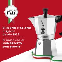 Bialetti Cafetera Clásica Italiana  - Moka Express, distintos tamaños  3, 6 Tazas de Café - Cafetera de Aluminio de Alta Calidad color Negro/Rojo para uso en Cocina - Adecuada para hornillos de gas y placas eléctricas - details 2