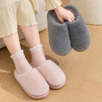 Pantuflas De Algodón Talla Grande Para Parejas Invierno Antideslizantes Con Suela Gruesa Y Cubierta De Dedos Cómodas Y Cálidas Para Hombres Y Mujeres Pantuflas De Interior Estilo Casual - details 1