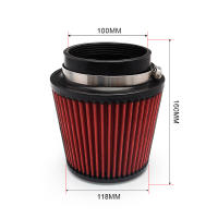 Filtro De Aire Para Coche Universal Alta Fluidez Inlet Frío Intake Filtro Limpiador Pipe Modificado Scooter 76/100mm Material Algodón Gauze Y Hierro Goma Y Acero Inoxidable - details 1