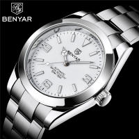 Reloj De Pulsera Mecánico Para Hombres BENYAR Marca De Lujo Acero Inoxidable Resistente Al Choque Con Marcadores Arábigos Y Calendario Completo - details 5