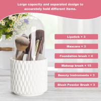 Organizador De Maquillaje Con Portar Cepillos Y Tapa Contenedor De Almacenamiento Para Cosméticos Para Mesita De Noche Y Baño - details 10