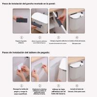 Bandeja De Cocina Montada En La Pared Con Papel Toalla Y Cesta De Basura Ecológica De 7L Con Tapa Para Cocinas Y Baños - details 0