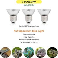 Lámpara de Calor reptill lámpara de soporte abrazadera lámpara reptill hábitat iluminación y lámparas de Calor con 3 unids 30W Uvb Tortuga Sol Tomando El Sol dot lámparas Mascota - details 3