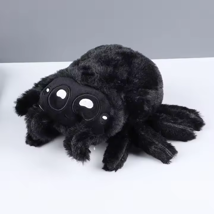 Juguete De Peluche Araña Negro Pequeño Lucas Simulado Cojín De Peluche Regalo Para Niños Decoración De Habitación De Juegos Anime - 1