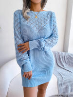 Vestido De Suéter Casual Con Mangas Largas Y Ochenta Para Mujer Adecuado Para Otoño E Invierno Sin Cinturón Estilo Recto - details 13