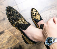 Zapatos Casuales De Cuero Para Hombres Con Diamantes Hechos a Mano En Italia Botines Slip-On Estilo Peluquero Cierre SLIP-ON - details 11