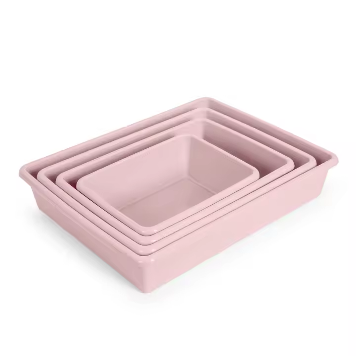 Plastic Forte - Juego de 4 Bandejas Organizadoras de Nevera Rectangulares. Rosa - 1