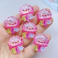 10Pcs Encantadores Resina Cartoon Pulpo Calamar Estrella De Mar Pez Serie Partes Planas Para Adornos De Cabello Accesorios - details 5