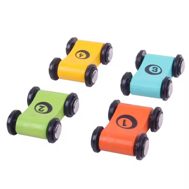 Juego De 4 Piezas De Coche De Carreras En Madera Para Niños Rampas De Reemplazo Para Juegos De Carreras Y Slides Mini Racer Para Niños - 1