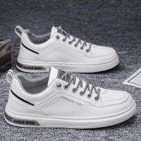 Zapatos Casuales Para Hombre En Blanco Tenis Ligeros Zapatos Vulcánicos Blanco Zapatos Todoterreno Hombre Plataforma Sin Cordones - details 11