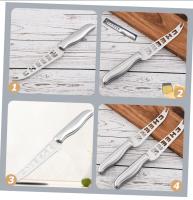 cuchillo de mantequilla de acero inoxidable cortador de queso cuchillos de mantequilla ahuecados dentados stainless steel utensilios cocina acero inoxidable portátil - details 4
