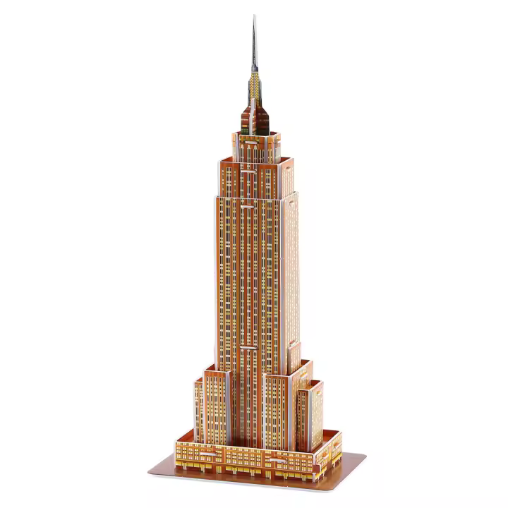 DAM. Puzle 3D de cartón del Empire State Building en Nueva York. 24 piezas. 11x8x26cm. - 1