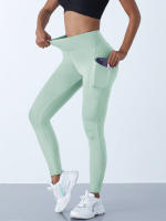 Leggings De Cintura Alta Para Mujer Con Bolsillos Pantalones De Yoga Elásticos Para Fitness Y Correr Talla Verdadera - details 10